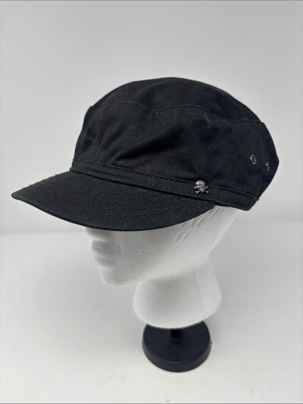Hawk L/XL Black Military-Style Cotton Cap - Men hat